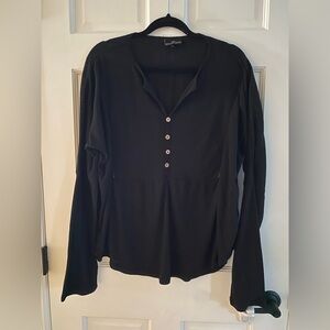 Nursing Queen Black Button-Down Women's Shirt